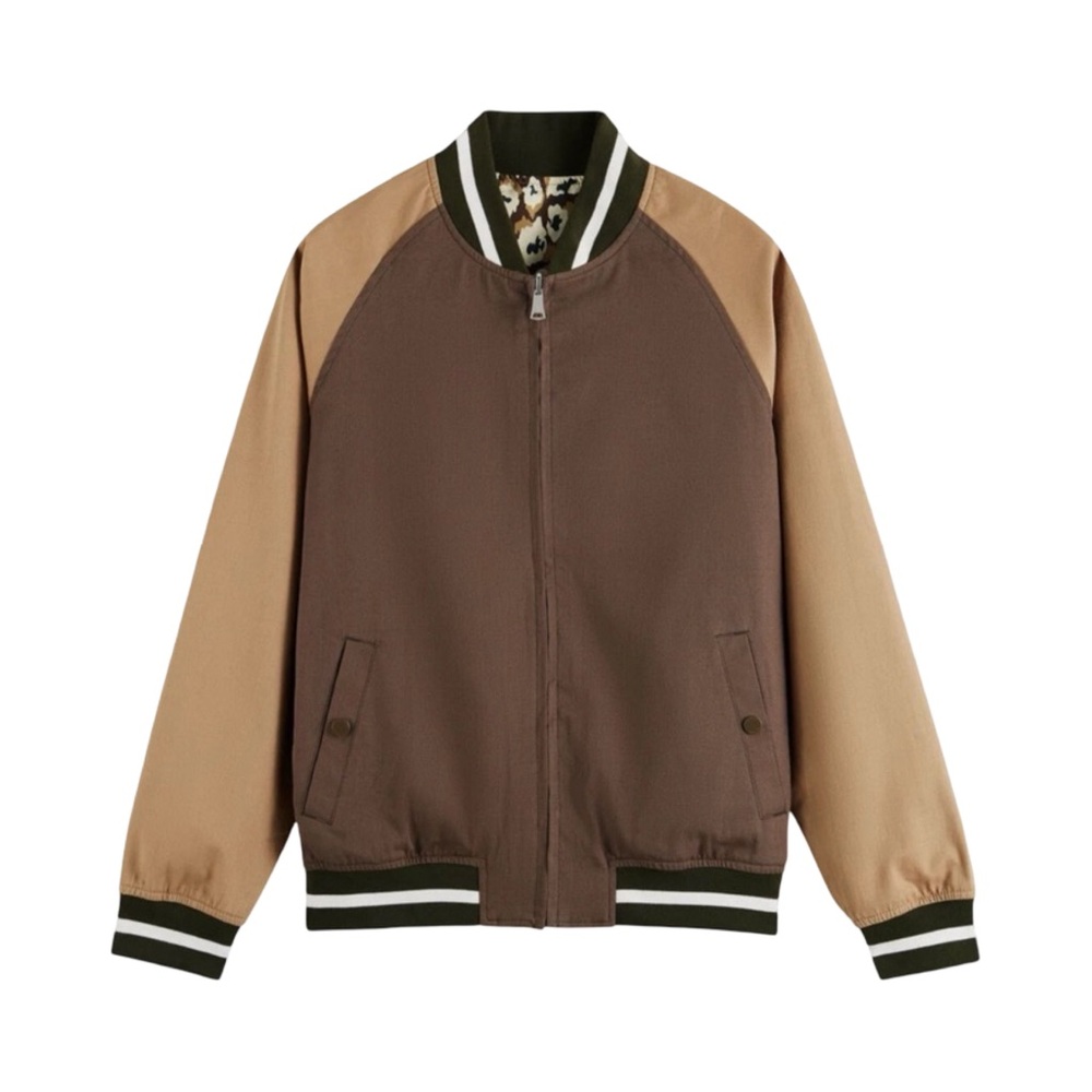 Scotch & Soda Brown and Tan Bomber Jacket - Picture 3 of 14